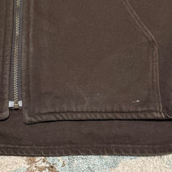 Vintage Carhartt V19 DKB Canvas Vest Size 2XL Fleece Lined Mocha Brown - Picture 4 of 8